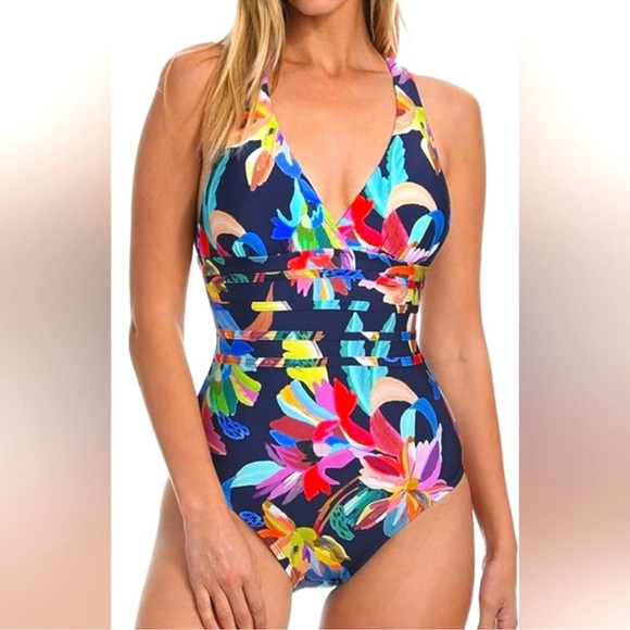 LA BLANCA | Indigo//By the Sea  Multi-Strap Cross-Back One Piece | 10 - Picture 1 of 8